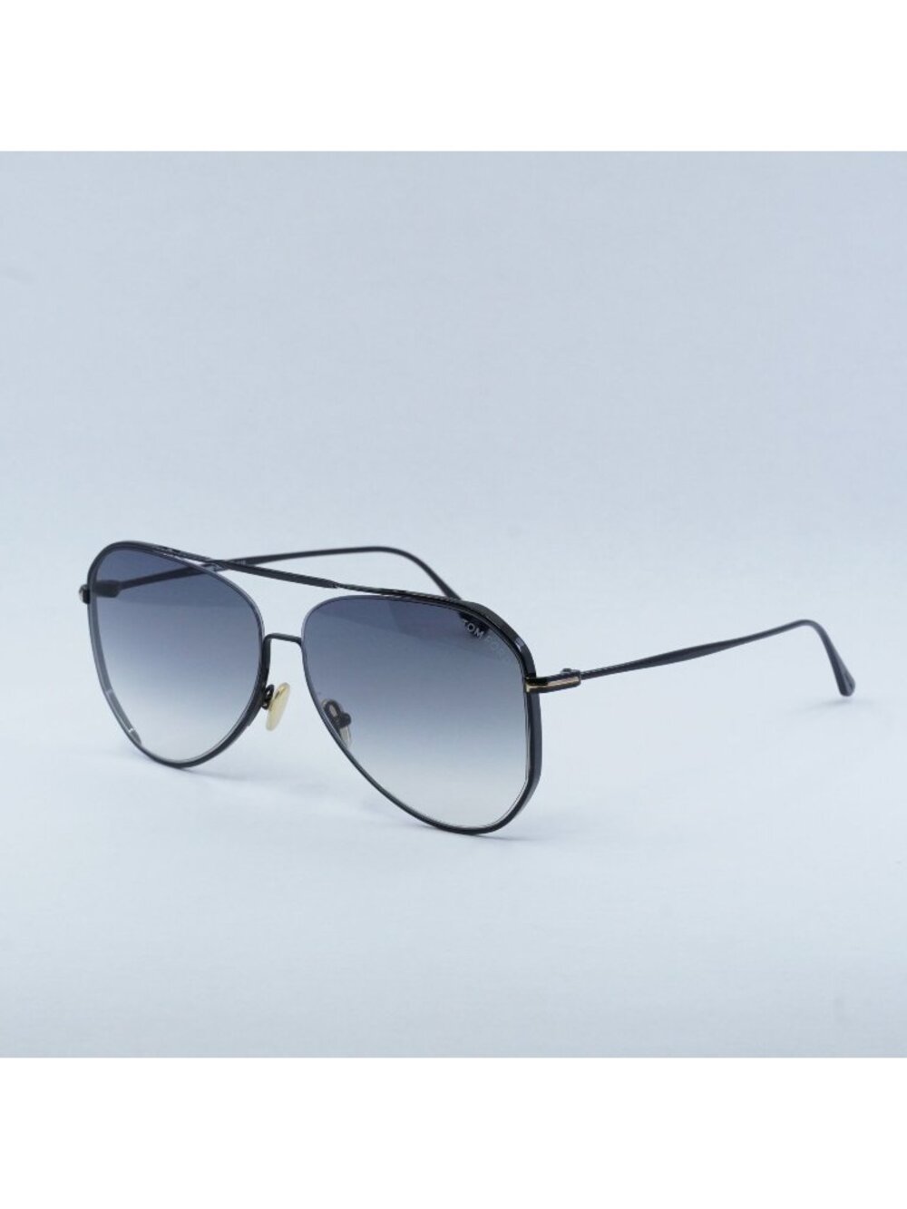 Tom Ford Charles-02 FT0853 01B Sunglasses Black Aviator Frame, Smoke Lenses